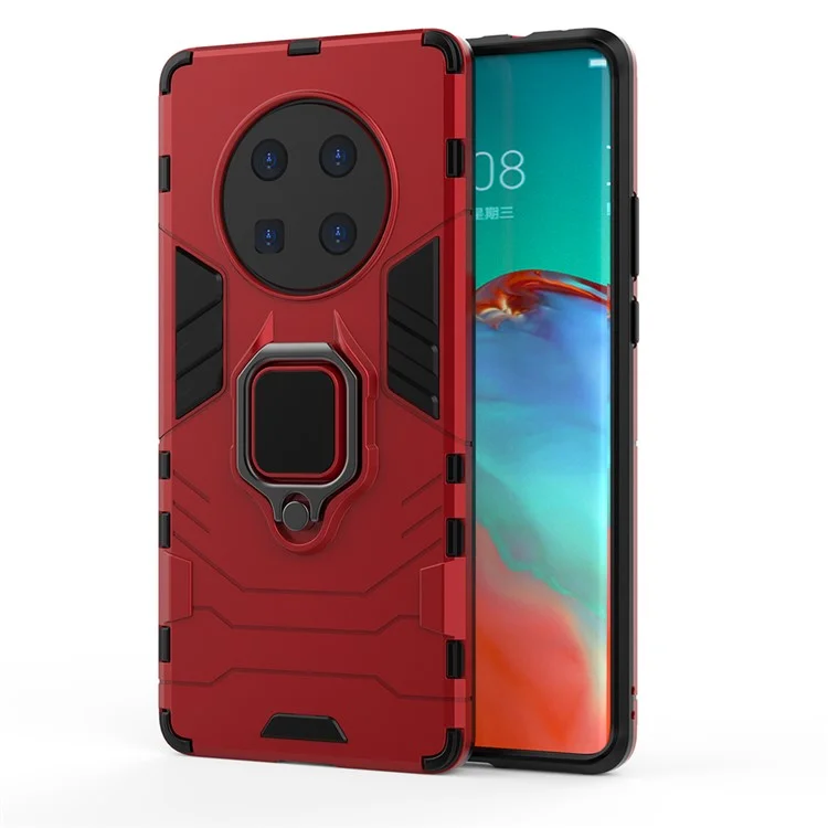 Guard PC + TPU Case with Kickstand for Huawei Mate 40 Pro - Red