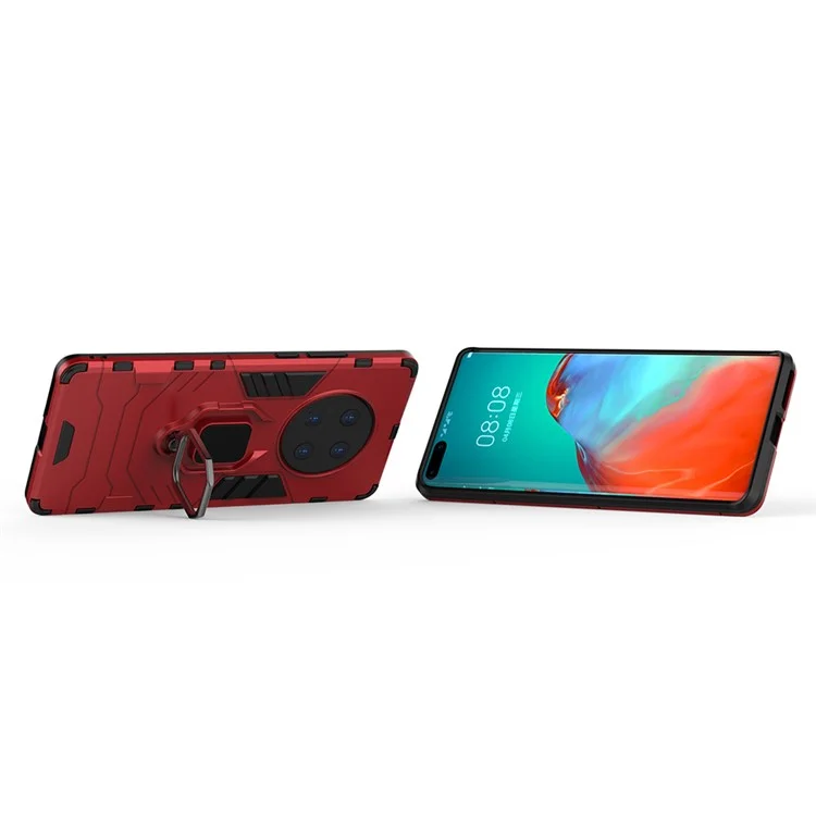 Guard PC + TPU Case with Kickstand for Huawei Mate 40 Pro - Red