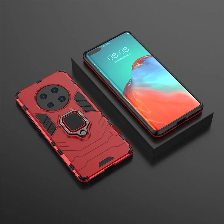 Guard PC + TPU Case with Kickstand for Huawei Mate 40 Pro - Red