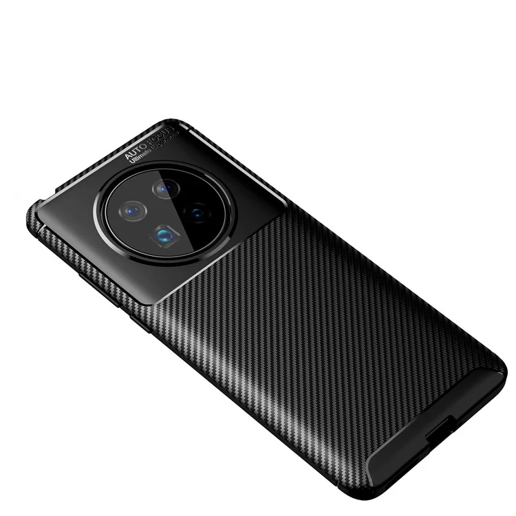 Texture en Fibre de Carbone Étui Élégant Couverture Arrière TPU Pour Huawei Mate 40 - le Noir