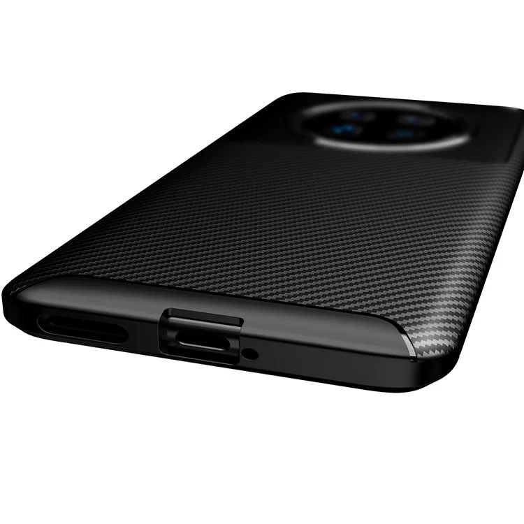 Texture in Fibra di Carbonio Custodia Elegante TPU Cover Per Huawei Mate 40 - Nero