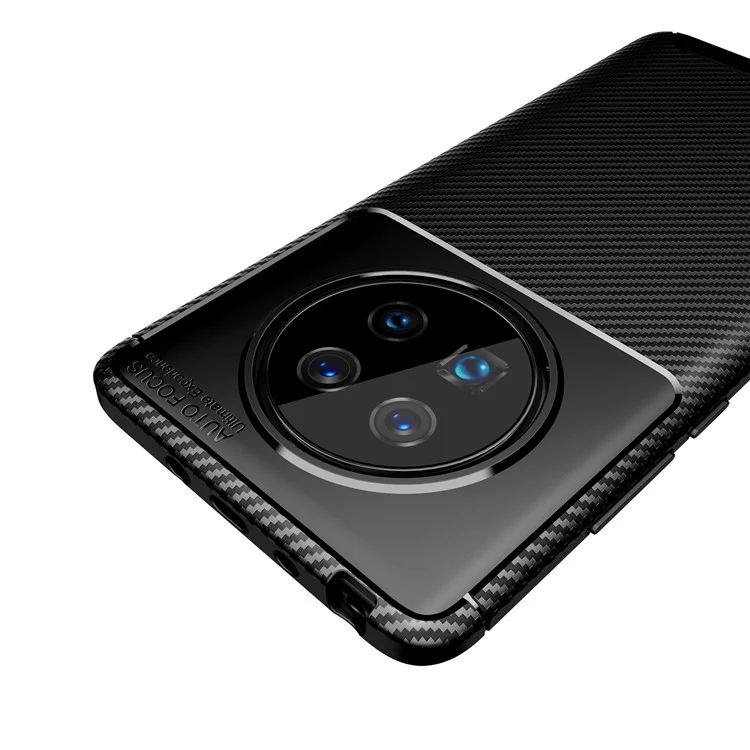 Texture en Fibre de Carbone Étui Élégant Couverture Arrière TPU Pour Huawei Mate 40 - le Noir