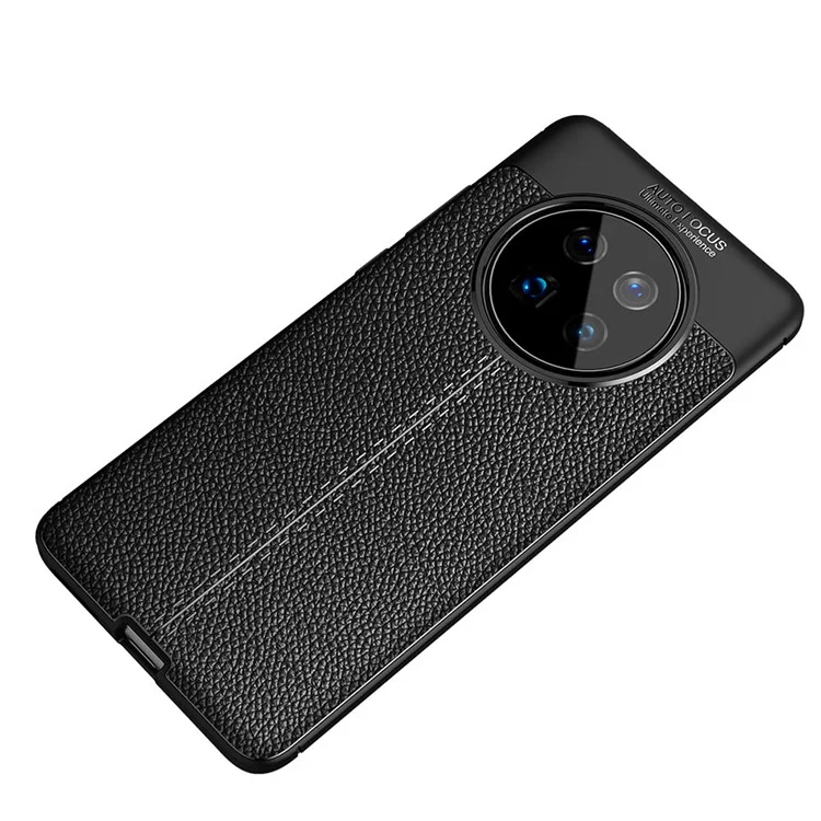 Litchi Textur Soft TPU -hülle Zubehör Für Huawei Mate 40 Pro - Schwarz