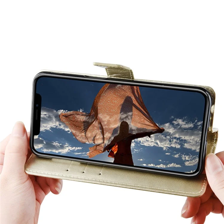 Crazy Horse Wallet Ledertasche Für Huawei P Smart 2021/Y7a Shell - Gold