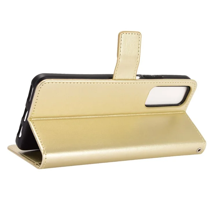 Crazy Horse Wallet Ledertasche Für Huawei P Smart 2021/Y7a Shell - Gold