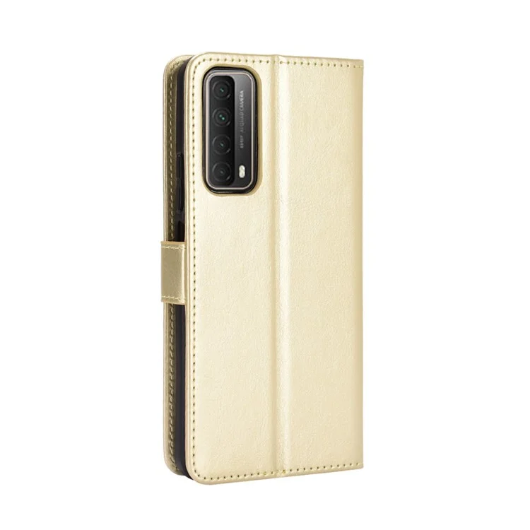 Crazy Horse Wallet Ledertasche Für Huawei P Smart 2021/Y7a Shell - Gold