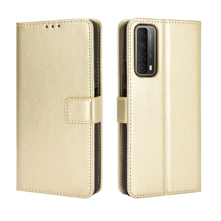 Crazy Horse Wallet Ledertasche Für Huawei P Smart 2021/Y7a Shell - Gold