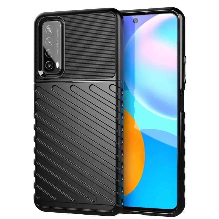 Copertina TPU Twill Grain Series Thunder Per Huawei P Smart 2021/y7a Case - Nero