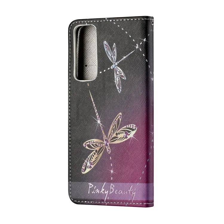 Pattern Printing Cross Texture Leather Wallet Case for Huawei P smart 2021/Y7a - Dragonfly