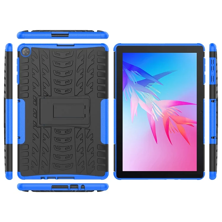 Dazzle Pattern PC + TPU Hybrid Kickstand Cover for Huawei MatePad T10 T10S - Blue