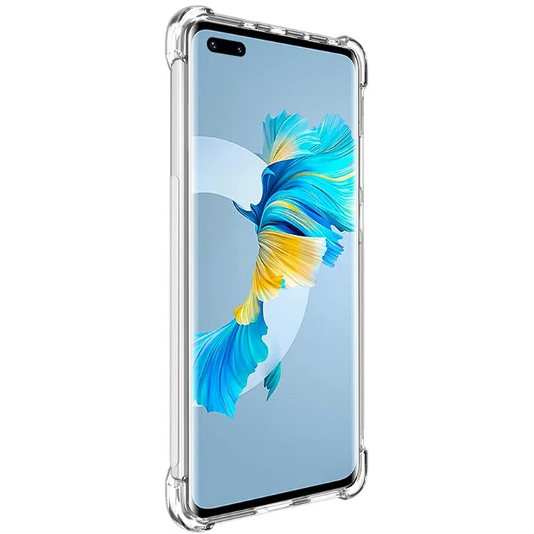 IMAK Couverture Complète Transparente Anti-drop Case TPU + Film de Protecteur D'écran Pour Huawei Mate 40 Pro - Transparent