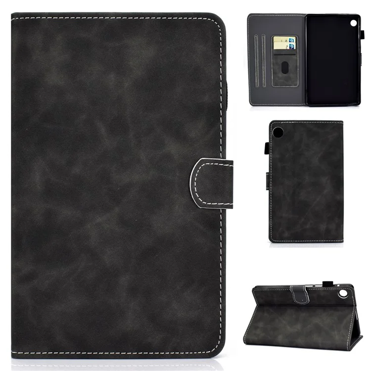 Microfiber Leather + Soft TPU Inner with Stand Case and Card Slots for Huawei MatePad T10/T10S - Black