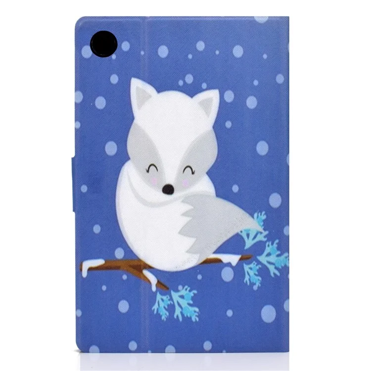 Pattern Printing Leather Stand for Huawei MatePad T10S/T10 Tablet Shell - White Fox