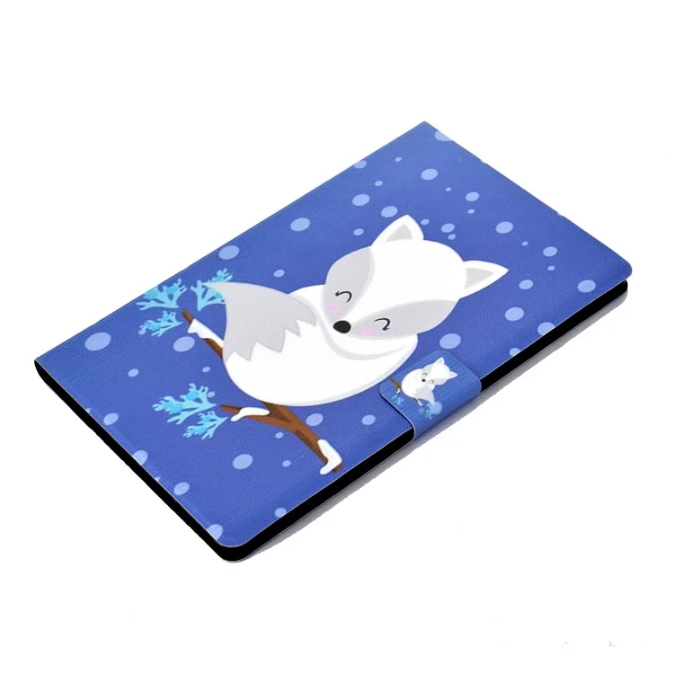 Pattern Printing Leather Stand for Huawei MatePad T10S/T10 Tablet Shell - White Fox