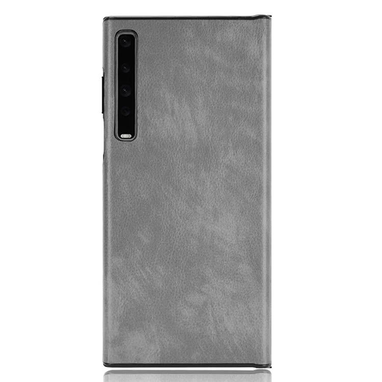 Litchi Texture PU Leather Coated PC Phone Case for Huawei Mate X / Mate Xs - Grey