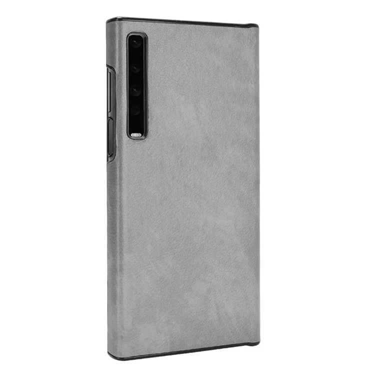 Litchi Texture PU Leather Coated PC Phone Case for Huawei Mate X / Mate Xs - Grey