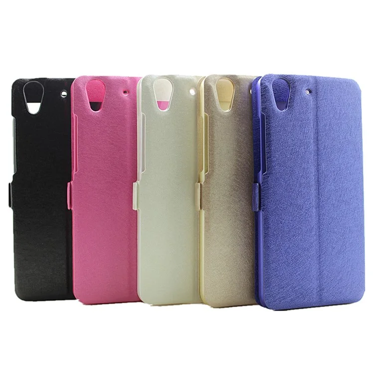 Silk Texture Dual Window Leather Phone Cover for Huawei Y6II / Honor 5A - Blue