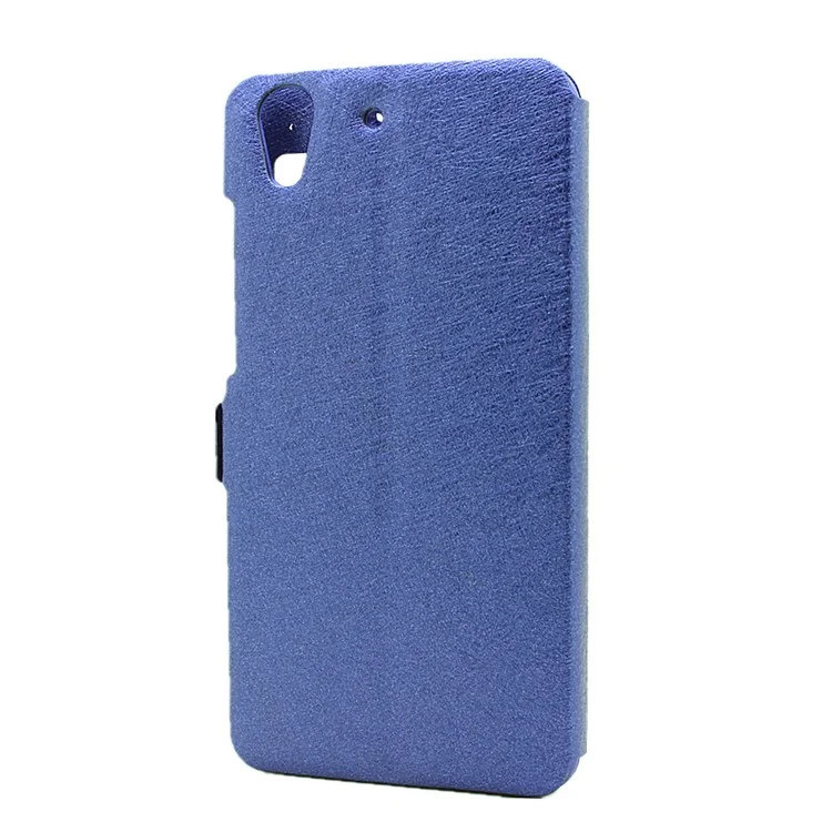 Silk Texture Dual Window Leather Phone Cover for Huawei Y6II / Honor 5A - Blue