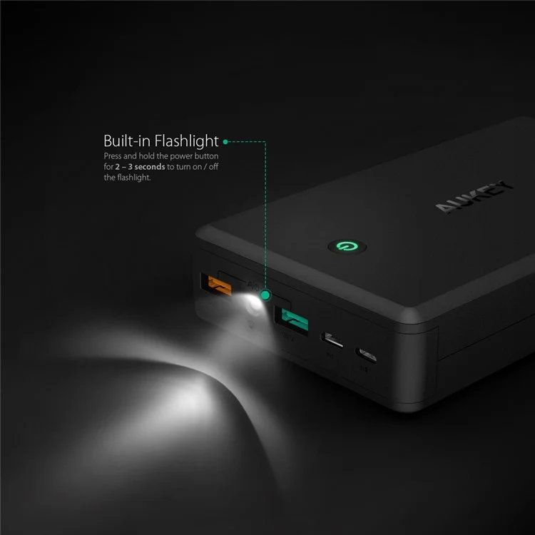 AUKEY PB-T11 30000mAh 2-Port USB Power Bank with Quick Charge 3.0