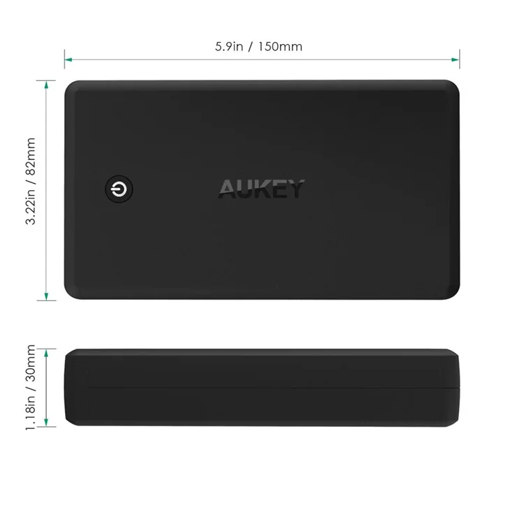 AUKEY PB-T11 30000mAh 2-Port USB Power Bank with Quick Charge 3.0