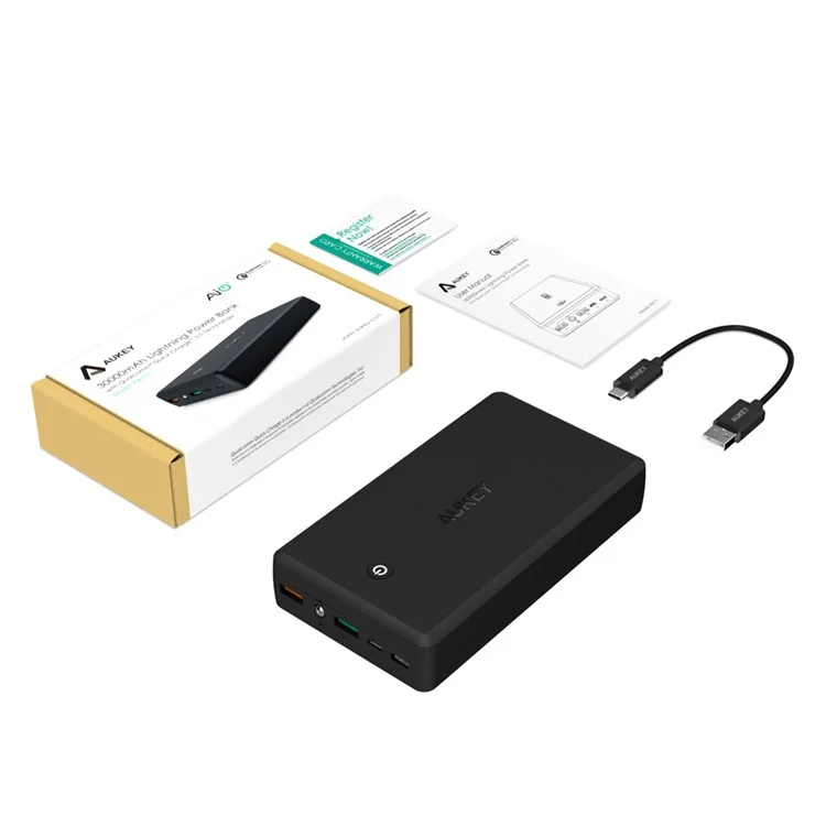 AUKEY PB-T11 30000mAh 2-Port USB Power Bank with Quick Charge 3.0