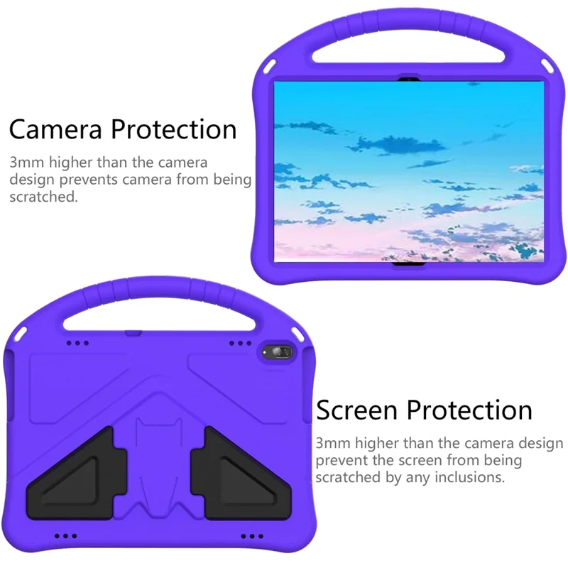 Anti-shock Handle Protective EVA Tablet Case Shell for Huawei MediaPad T5 10.1 - Purple