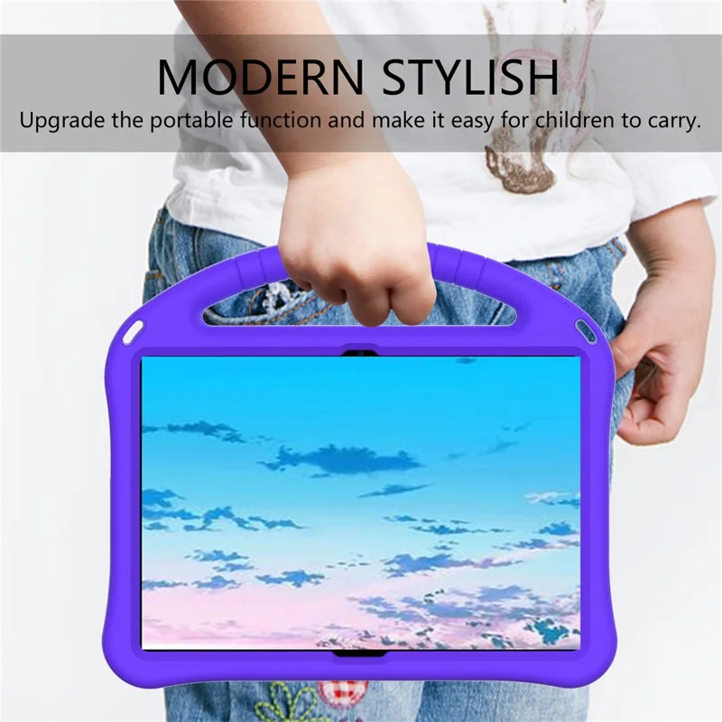 Anti-shock Handle Protective EVA Tablet Case Shell for Huawei MediaPad T5 10.1 - Purple