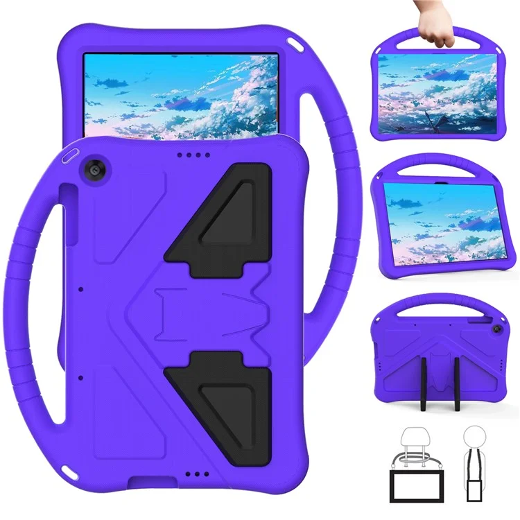 Couverture de Boîtier de Tablette Anti-shock EVA Avec Poignée Pour Huawei Profiter du Comprimé 2 10.1 / Pad Honneur T6 10,1 Pouces / Coussin D'honneur x6 / Matepad T10 / Matepad T10s - Violet