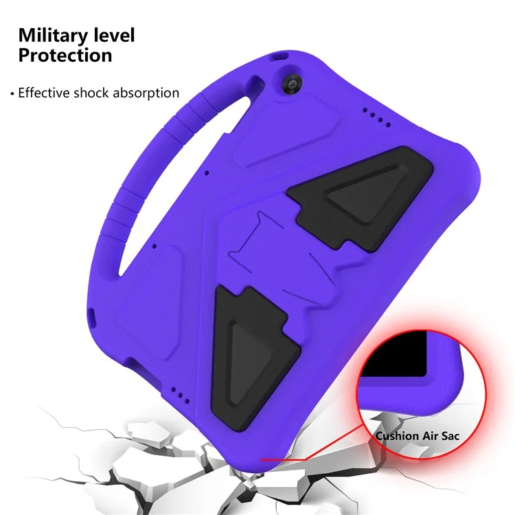 Couverture de Boîtier de Tablette Anti-shock EVA Avec Poignée Pour Huawei Profiter du Comprimé 2 10.1 / Pad Honneur T6 10,1 Pouces / Coussin D'honneur x6 / Matepad T10 / Matepad T10s - Violet