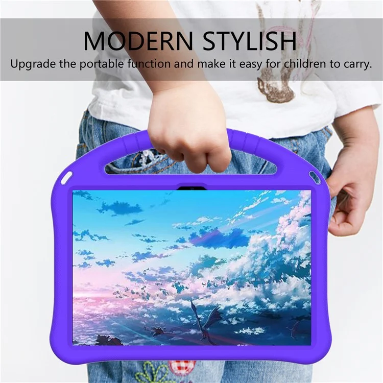 Couverture de Boîtier de Tablette Anti-shock EVA Avec Poignée Pour Huawei Profiter du Comprimé 2 10.1 / Pad Honneur T6 10,1 Pouces / Coussin D'honneur x6 / Matepad T10 / Matepad T10s - Violet