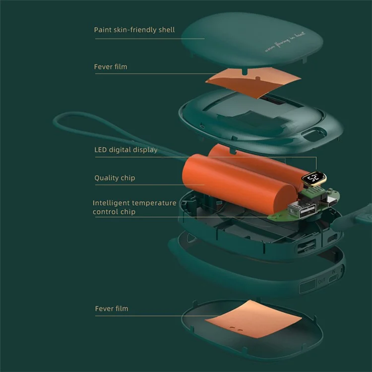 Display Digitale Intelligente 2 in 1 2 Marcia Controllo a Temperatura Calda Per la Batteria da 10000 Mah Portable Power Bank - Verde