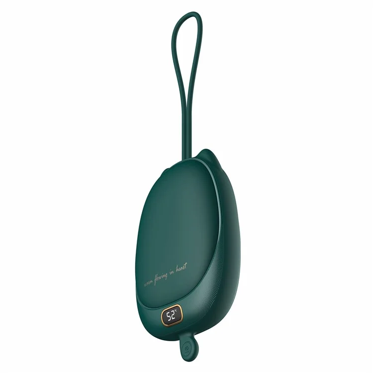 2-in-1 Intelligent Digital Display 2 Gears Temperature Control Hand Warmer 10000mAh Battery Portable Power Bank - Green