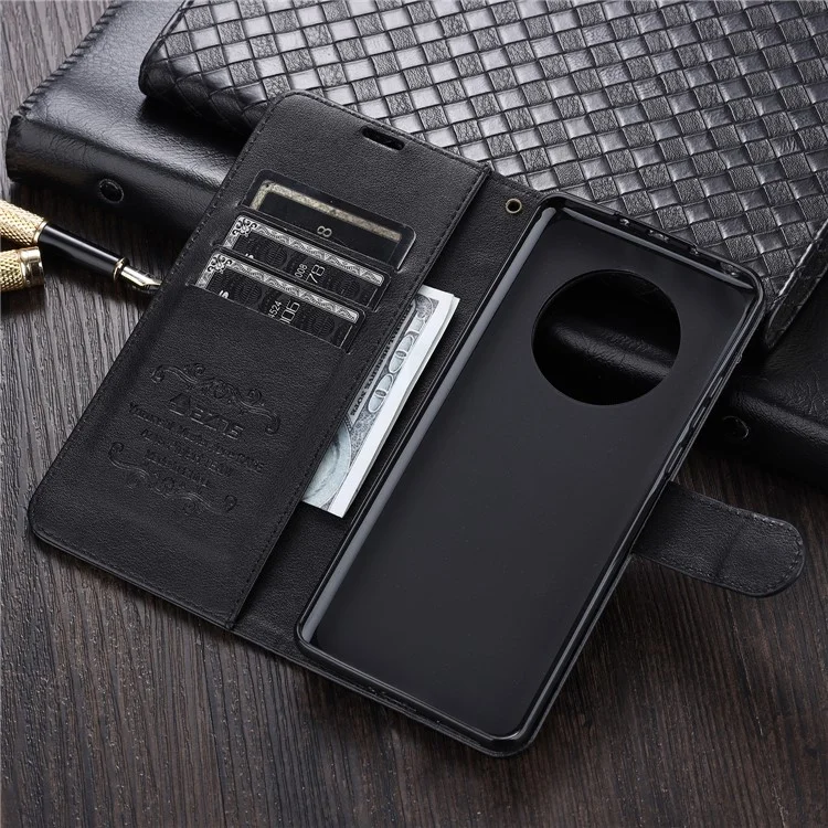 AZNS Wallet Stand Leather Protective Case for Huawei Mate 40 Pro - Black