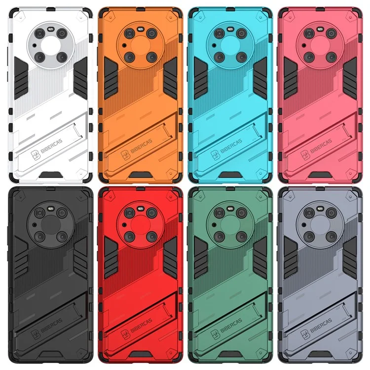 Capa de Telefone Híbrida de PC + TPU à Prova de Choque com Suporte para Huawei Mate 40 Pro - Preta