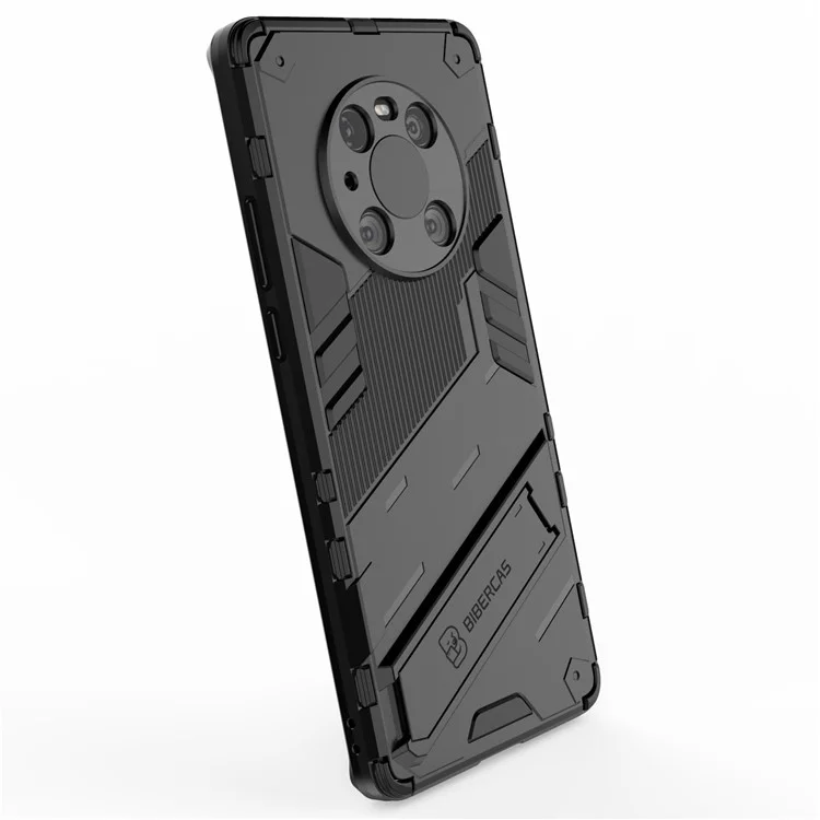 Shockproof PC + TPU Hybrid Phone Case Cover with Kickstand for Huawei Mate 40 Pro - Black