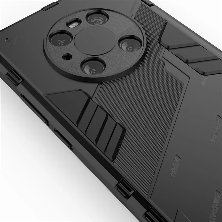 Couverture de Boîtier de Téléphone Hybride TPU PC à L'épreuve du Choc + TPU Avec Kickstand Pour Huawei Mate 40 Pro - le Noir