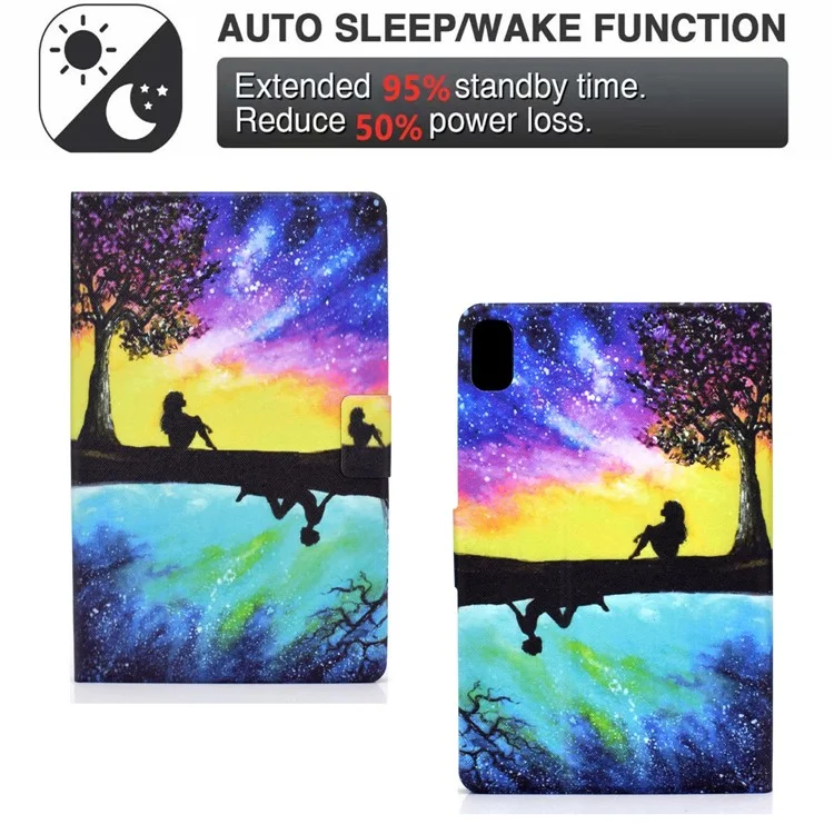 Protezione Completa Protezione Shock a Resoconto Tablet in Pelle Stampa Con Supporto Per Huawei Matepad 10.4 (2020)/(2022)/Honor V6 - Cielo Stellato