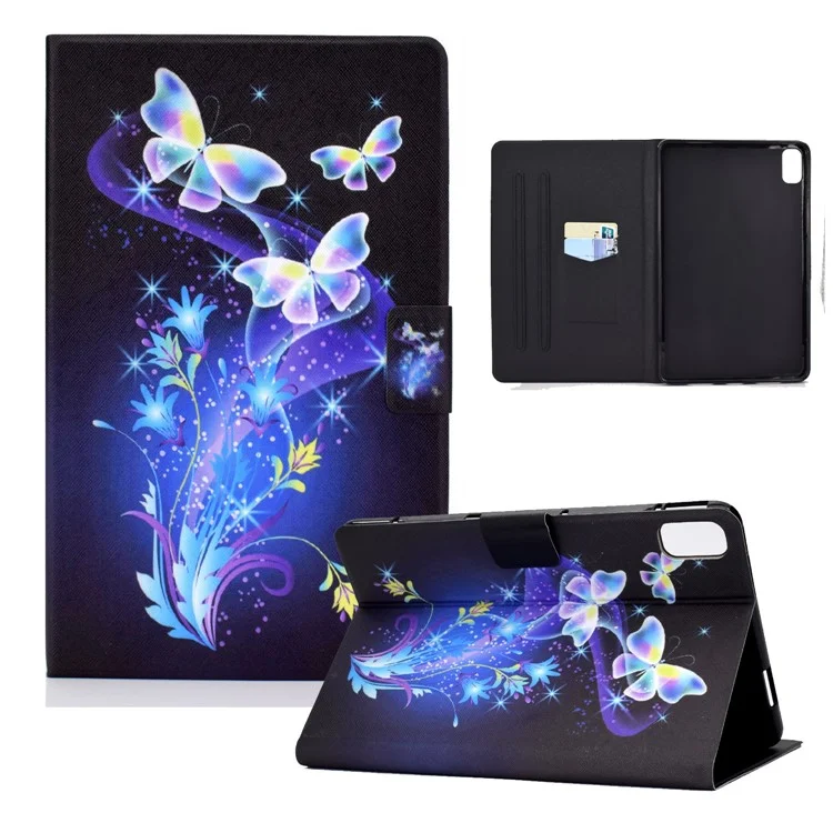 Full Protection Shock-proof Pattern Printing Leather Tablet Case with Stand for Huawei MatePad 10.4 (2020)/(2022)/Honor V6 - Butterflies and Flowers