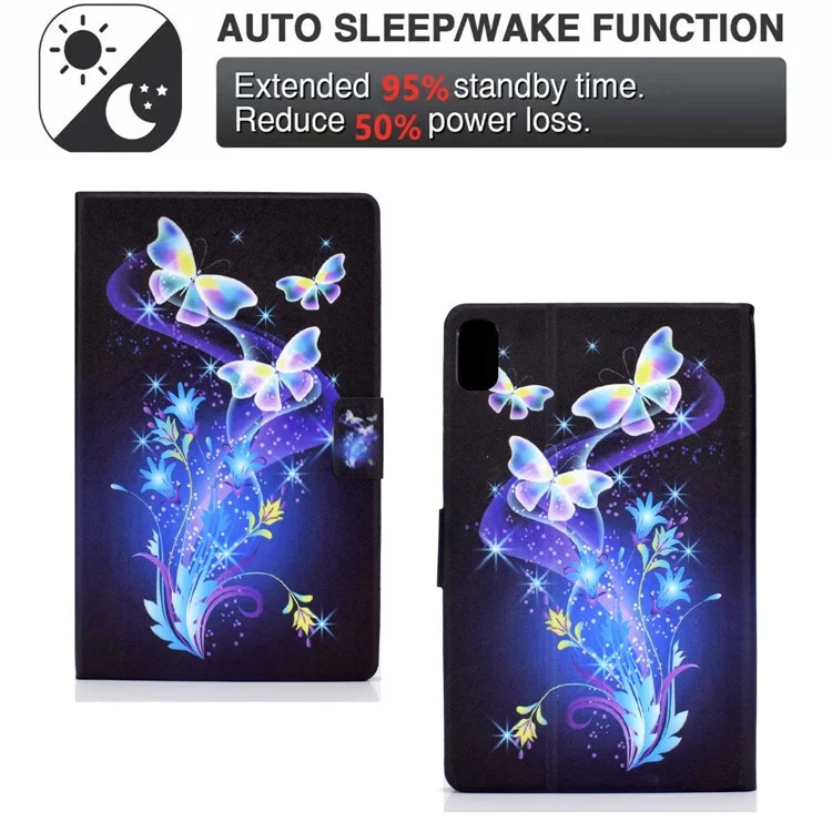 Protection Complète Modèle D'amortisseur Impression de Tablette en Cuir Avec Support Pour Huawei Matepad 10.4 (2020) / (2022) / Honor V6 - Papillons et Fleurs