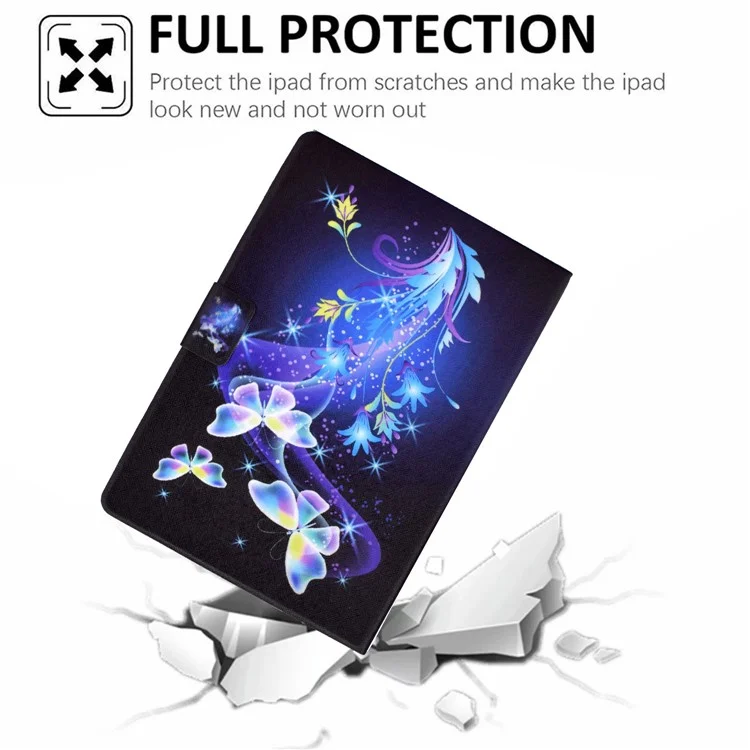 Full Protection Shock-proof Pattern Printing Leather Tablet Case with Stand for Huawei MatePad 10.4 (2020)/(2022)/Honor V6 - Butterflies and Flowers