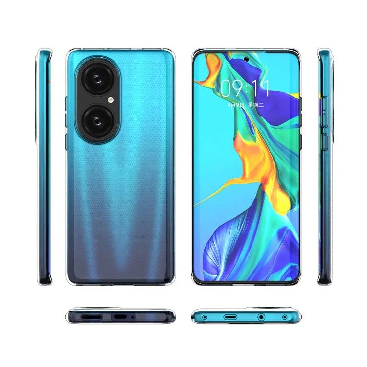 Crystal Clear Super Slim TPU Capa Protetora de Telefone para Huawei P50 Pro