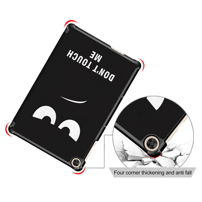 Tri-fold Stand Pattern Printing Leather Case Smart Tablet Cover for Huawei MatePad T 10S/T 10 /Enjoy Tablet 2 - Do Not Touch Me