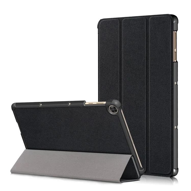 Tri-Fold Flexible-Winkel-Stand-Wake / Sleep Leather Smart Case Für Huawei Matepad T 10S / T 10 / Genießen Sie Tablet 2 - Schwarz