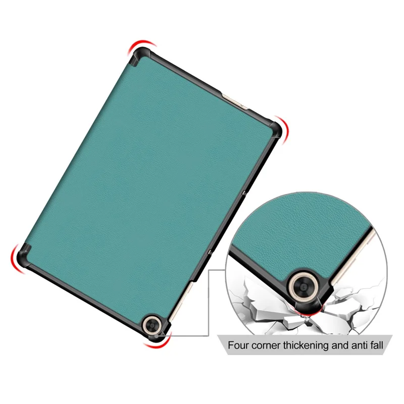 Tri-fold Flexible-Angle Stand Wake/Sleep Leather Smart Case for Huawei MatePad T 10S/T 10 /Enjoy Tablet 2 - Baby Blue