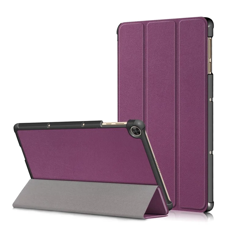 TRI-FILD Гибкий Укорный Подставку / Спящий Кожаный Умный Чехол Для Huawei MatePad T 10S / T 10 / Наслаждайтесь Планшета 2 - Пурпурный