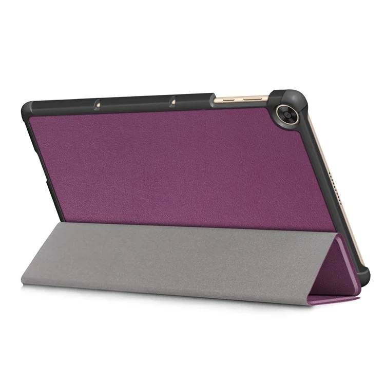 TRI-FILD Гибкий Укорный Подставку / Спящий Кожаный Умный Чехол Для Huawei MatePad T 10S / T 10 / Наслаждайтесь Планшета 2 - Пурпурный
