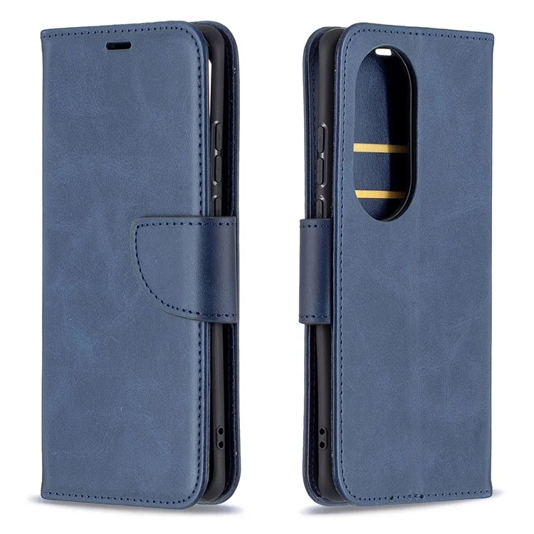 Funda de Cubierta de Carcasa de Cuero de Cuero Para la Billetera Para Huawei P50 Pro - Azul