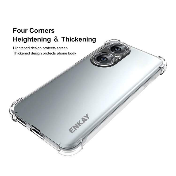 ENKAY HAT PRINCE ENK-PC110 4 Corners Thicken Airbag Flexible Anti-slip Strip Design Transparent TPU Cover Case for Huawei P50