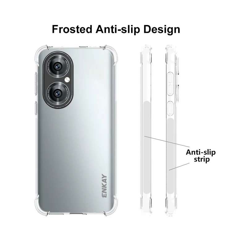 Enkay Hat Prince Enk-pc110 4 Ecken Verdicken Airbag Flexible Anti-schlupf-streifen-design Transparent Tpu-abdeckung Für Huawei P50