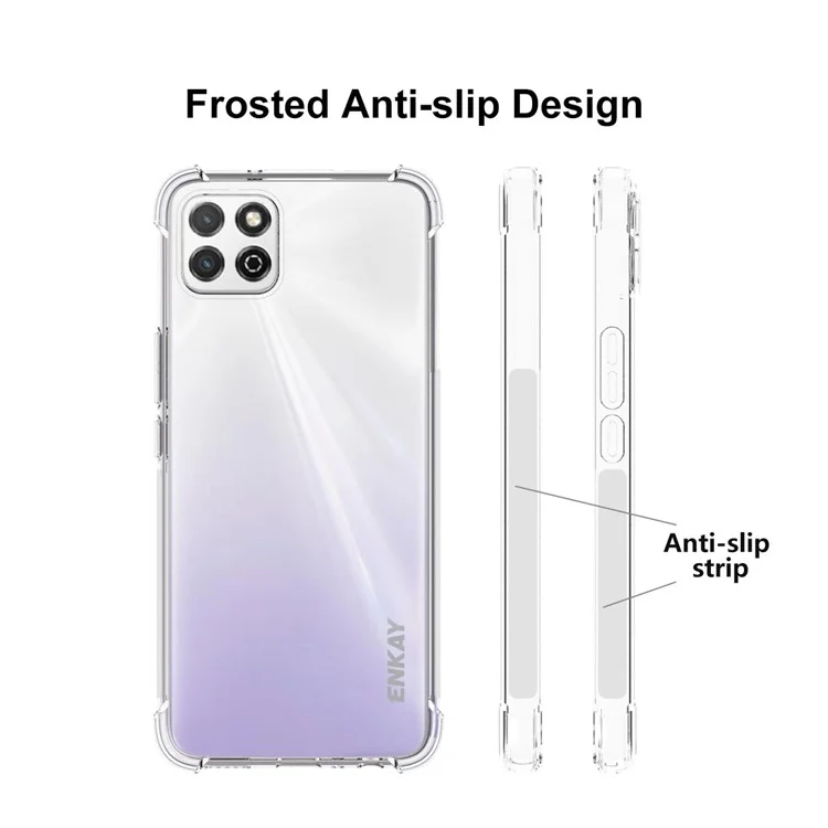 Enkay Hat Prince Anti-Fall Anti-Slip Strip Design Clear Soft TPU Cell Telephone Case Shell Pour Huawei Honor 20